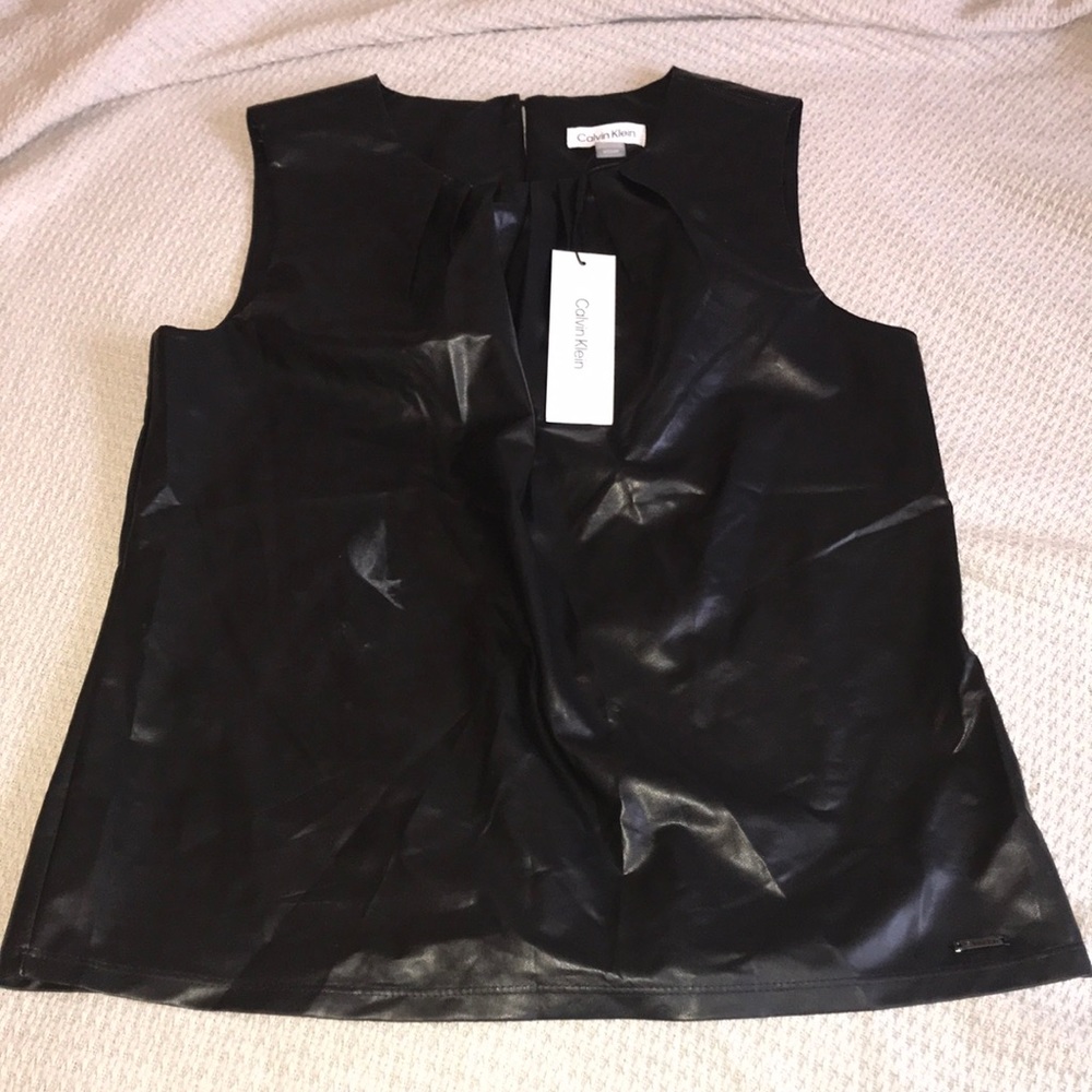 Calvin Klein Black 100% Polyurethane Tank Women’s Size S/CH/P